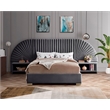 Meridian Furniture Cleo Gray Velvet King Bed
