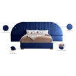 Meridian Furniture Cleo Navy Velvet King Bed