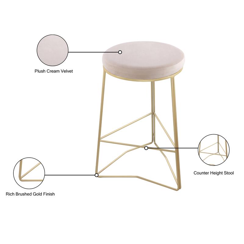 Meridian Furniture Tres Velvet Counter Stool Meridian Furniture Tres Velvet Counter Stool