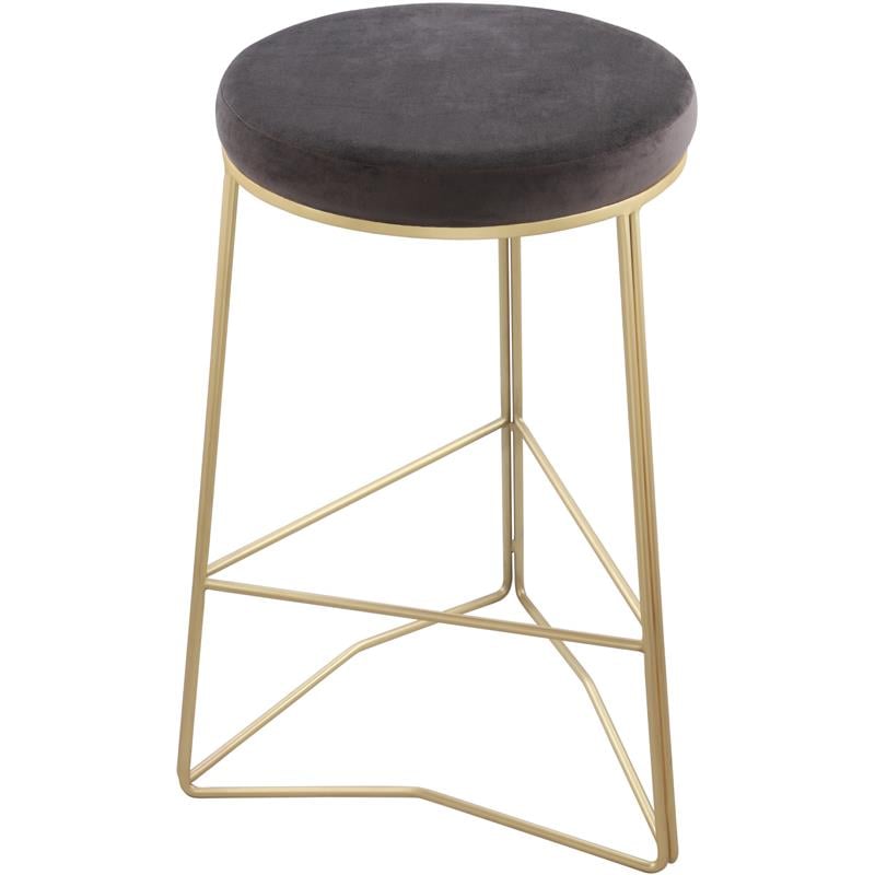 Meridian Furniture Tres Grey Velvet Counter Stool