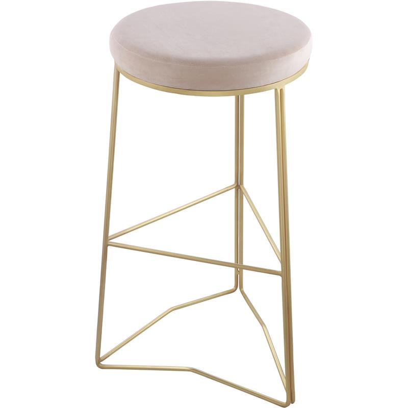 Meridian Furniture Tres Cream Velvet Bar Stool