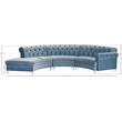 Meridian Furniture Anabella Sky Blue Velvet 3pc. Sectional