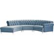 Meridian Furniture Anabella Sky Blue Velvet 3pc. Sectional