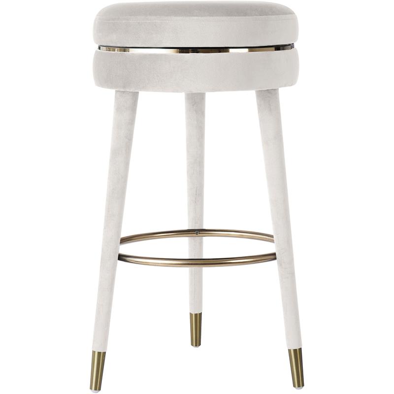 Meridian Furniture Coral Cream Velvet Bar Stool