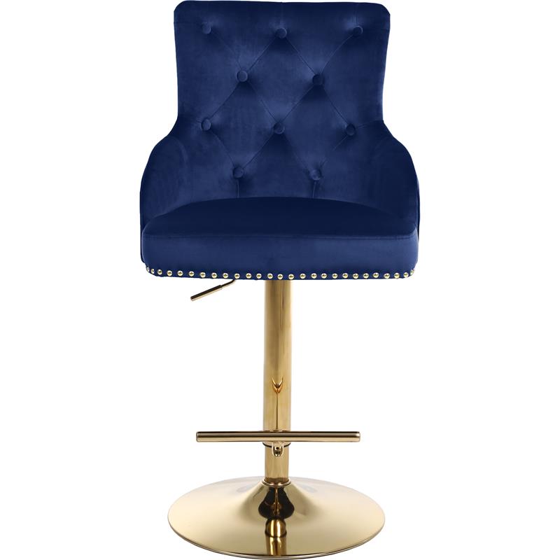 gold and navy bar stools