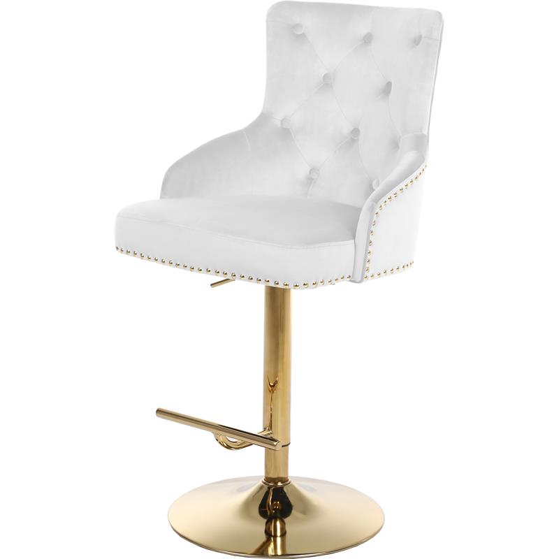 Meridian Furniture Claude Velvet Adjustable Bar | Counter Stool - Gold Meridian Furniture Claude Velvet Adjustable Bar | Counter Stool - Gold