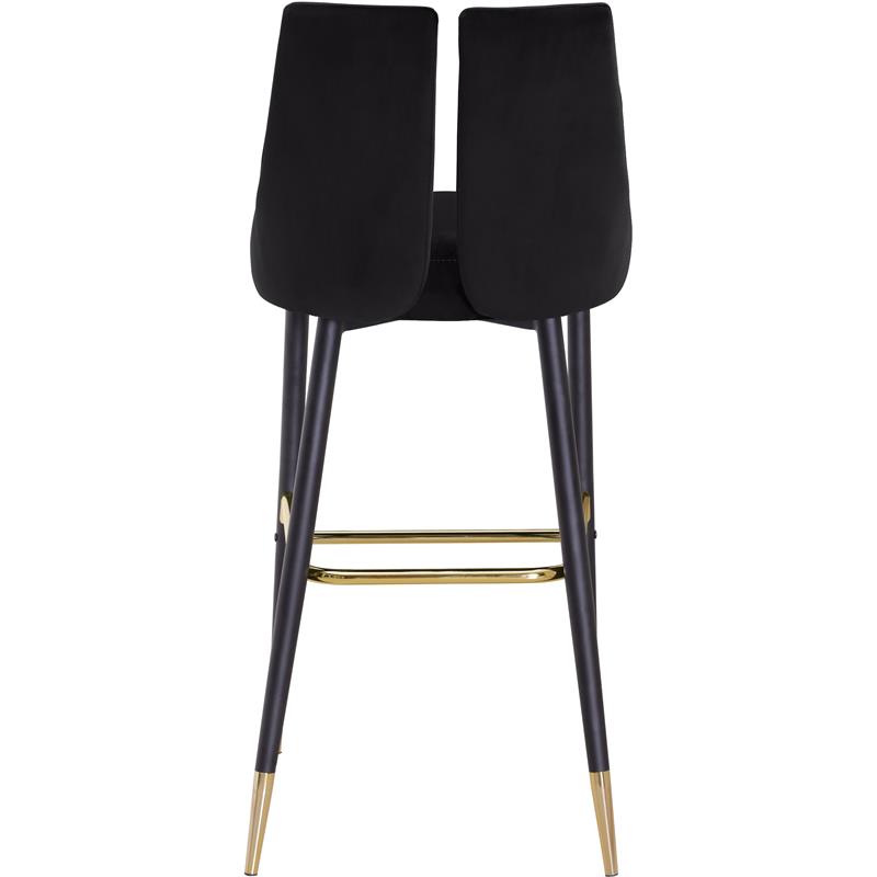 Meridian Furniture Sleek Black Velvet Stool (Set of 2)