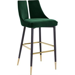 Meridian Furniture Sleek Green Velvet Stool (Set of 2)