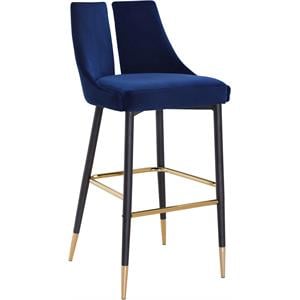 Meridian Furniture Sleek Navy Velvet Stool (Set of 2)