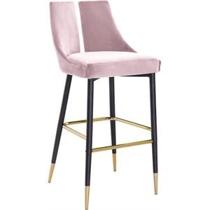 Meridian Furniture Sleek Pink Velvet Stool (Set of 2)