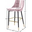 Meridian Furniture Sleek Pink Velvet Stool (Set of 2)