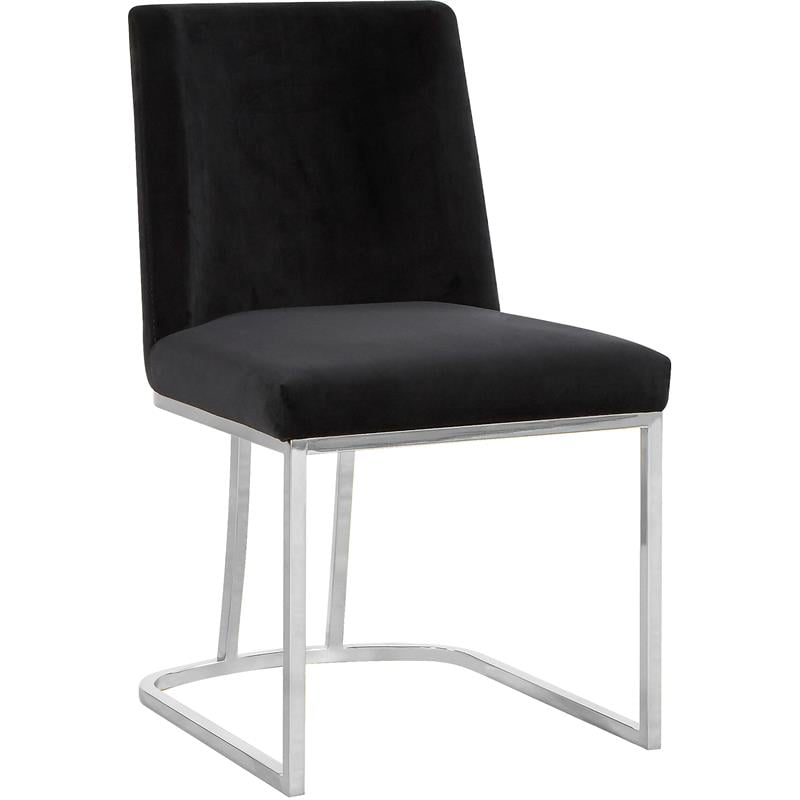 Meridian Furniture Heidi Black Velvet Dining Chair (Set of 2)