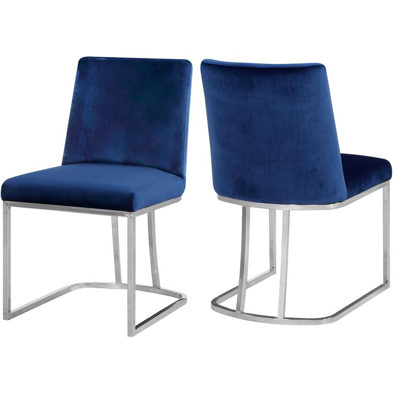 Navy and chrome online dining chairs