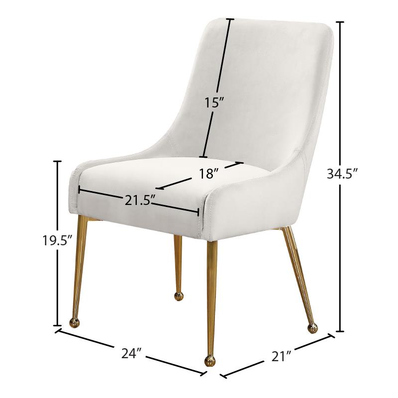 Meridian Furniture Owen Cream Velvet Dining Chair (Set of 2)