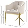 Meridian Furniture Xavier Cream Velvet Dining Chair