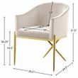 Meridian Furniture Xavier Cream Velvet Dining Chair