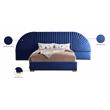 Meridian Furniture Cleo Navy Velvet Queen Bed