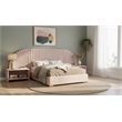 Meridian Furniture Cleo Pink Velvet King Bed