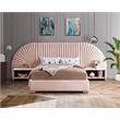 Meridian Furniture Cleo Pink Velvet King Bed