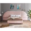 Meridian Furniture Cleo Pink Velvet Queen Bed