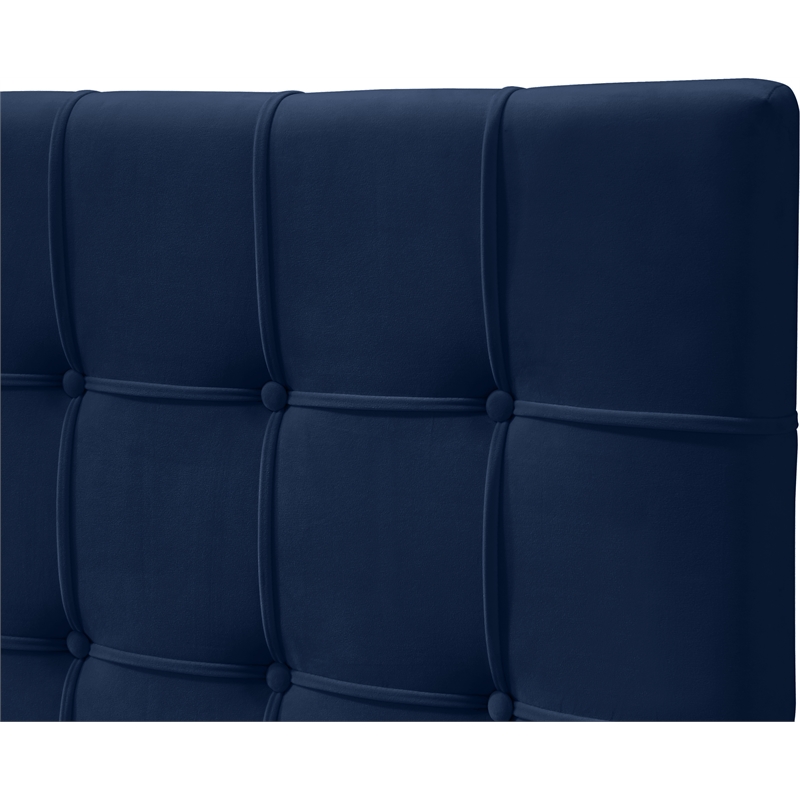 Meridian Furniture Elly Navy Velvet Full Bed
