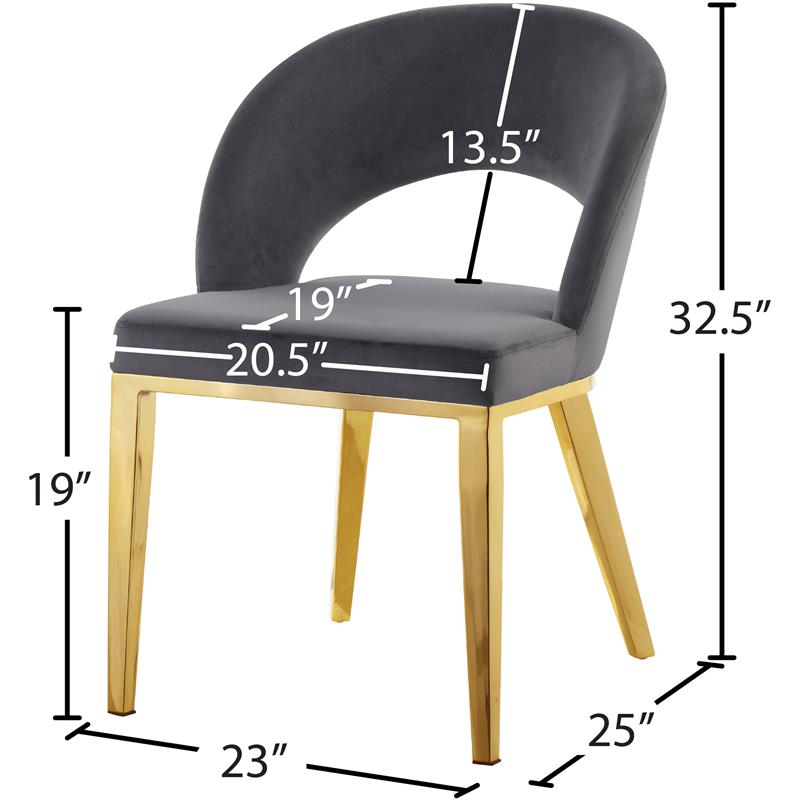 Meridian Furniture Roberto Velvet Dining Chair Meridian Furniture Roberto Velvet Dining Chair