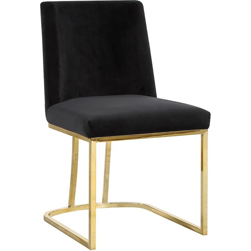 Meridian Furniture Heidi Black Velvet Dining Chair (Set of 2)