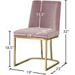 Meridian Furniture Heidi Pink Velvet Dining Chair (Set of 2)