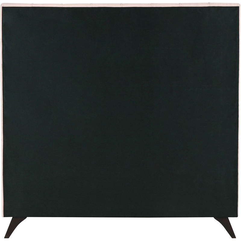 Meridian Furniture Elly Pink Velvet Queen Bed