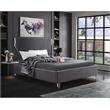 Meridian Furniture Ghost Gray Velvet King Bed
