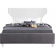 Meridian Furniture Ghost Gray Velvet King Bed