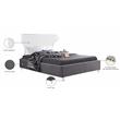 Meridian Furniture Ghost Gray Velvet Queen Bed