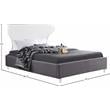 Meridian Furniture Ghost Gray Velvet Queen Bed