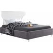 Meridian Furniture Ghost Gray Velvet Queen Bed