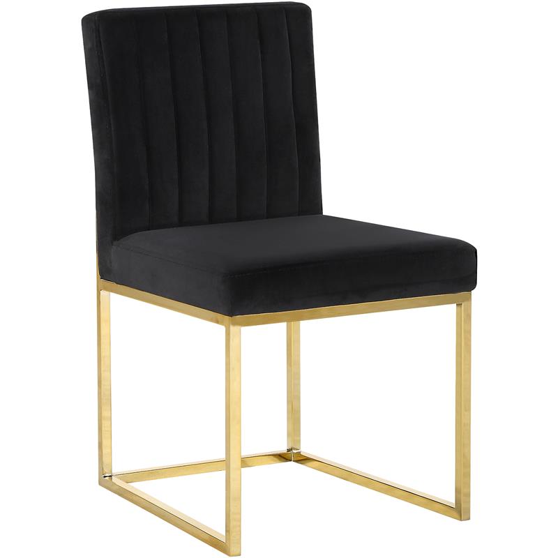 Meridian Furniture Giselle Black Velvet Dining Chair (Set of 2)