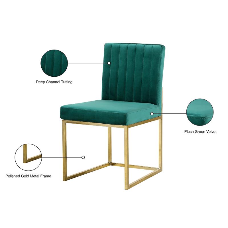 Meridian Furniture Giselle Green Velvet Dining Chair (Set of 2)