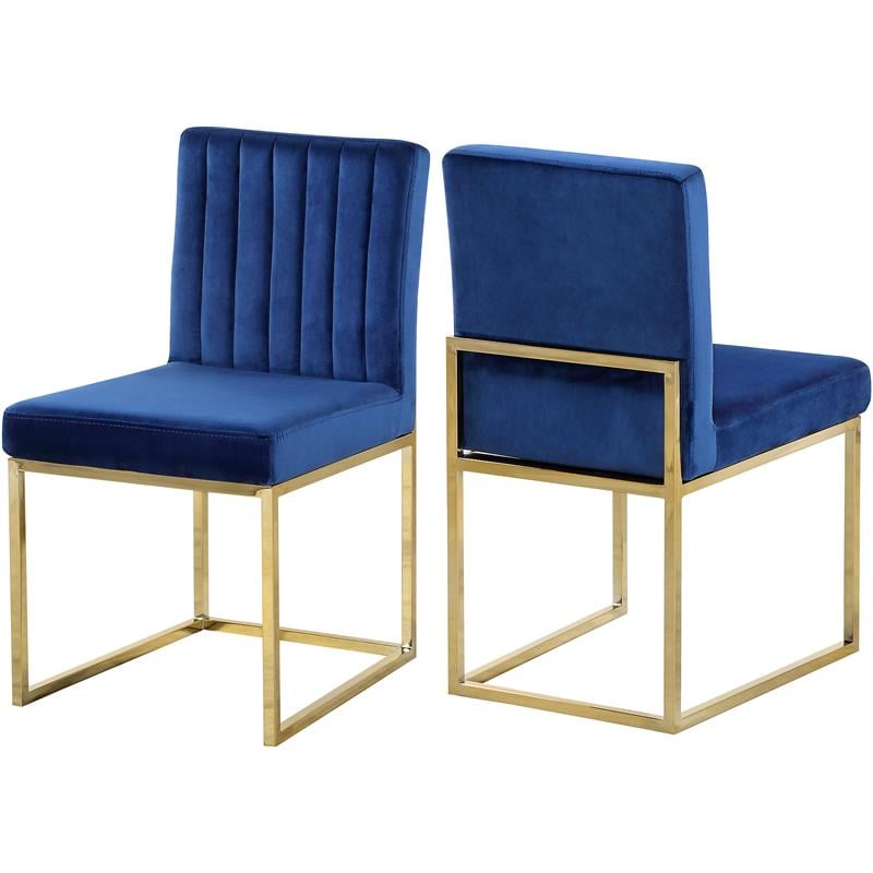 Meridian Furniture Giselle Navy Velvet Dining Chair (Set of 2)