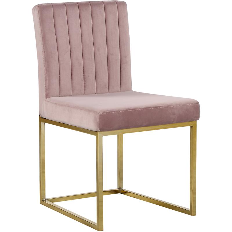 Meridian Furniture Giselle Pink Velvet Dining Chair (Set of 2)