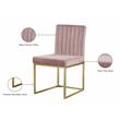 Meridian Furniture Giselle Pink Velvet Dining Chair (Set of 2)