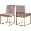 Meridian Furniture Giselle Pink Velvet Dining Chair (Set of 2)