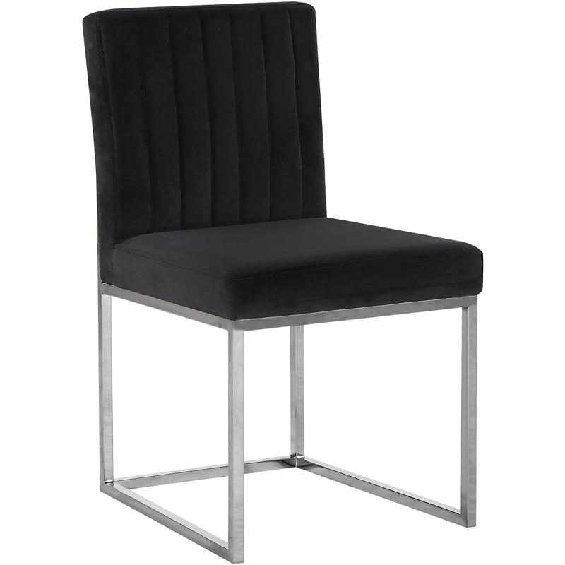 Meridian Furniture Giselle Black Velvet Dining Chair (Set of 2)