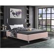 Meridian Furniture Ghost Pink Velvet Queen Bed