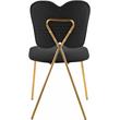 Meridian Furniture Angel Black Velvet Dining Chair with Gold Finish (Set of 2)