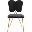 Meridian Furniture Angel Black Velvet Dining Chair with Gold Finish (Set of 2)