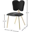 Meridian Furniture Angel Black Velvet Dining Chair with Gold Finish (Set of 2)