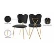 Meridian Furniture Angel Black Velvet Dining Chair with Gold Finish (Set of 2)