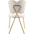 Meridian Furniture Angel Cream Velvet Dining Chair with Gold Finish (Set of 2)