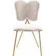 Meridian Furniture Angel Cream Velvet Dining Chair with Gold Finish (Set of 2)