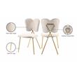 Meridian Furniture Angel Cream Velvet Dining Chair with Gold Finish (Set of 2)
