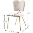 Meridian Furniture Angel Cream Velvet Dining Chair with Gold Finish (Set of 2)